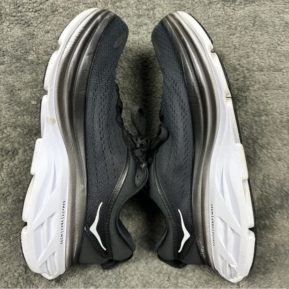 Hoka One One Shoes Womens 6 B Bondi 8 Black/White Running Athletic Gym - Picture 6 of 11